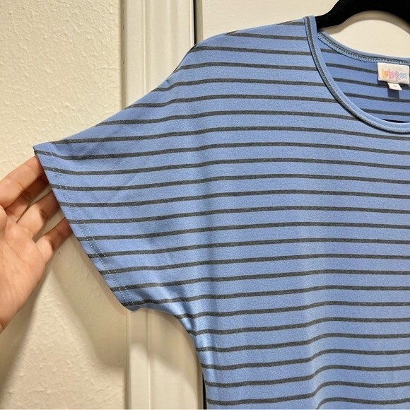 NWT Lularoe Blue & Charcoal Striped Maria Maxi Dress in Women's Size Small (6-8) - Picture 4 of 7